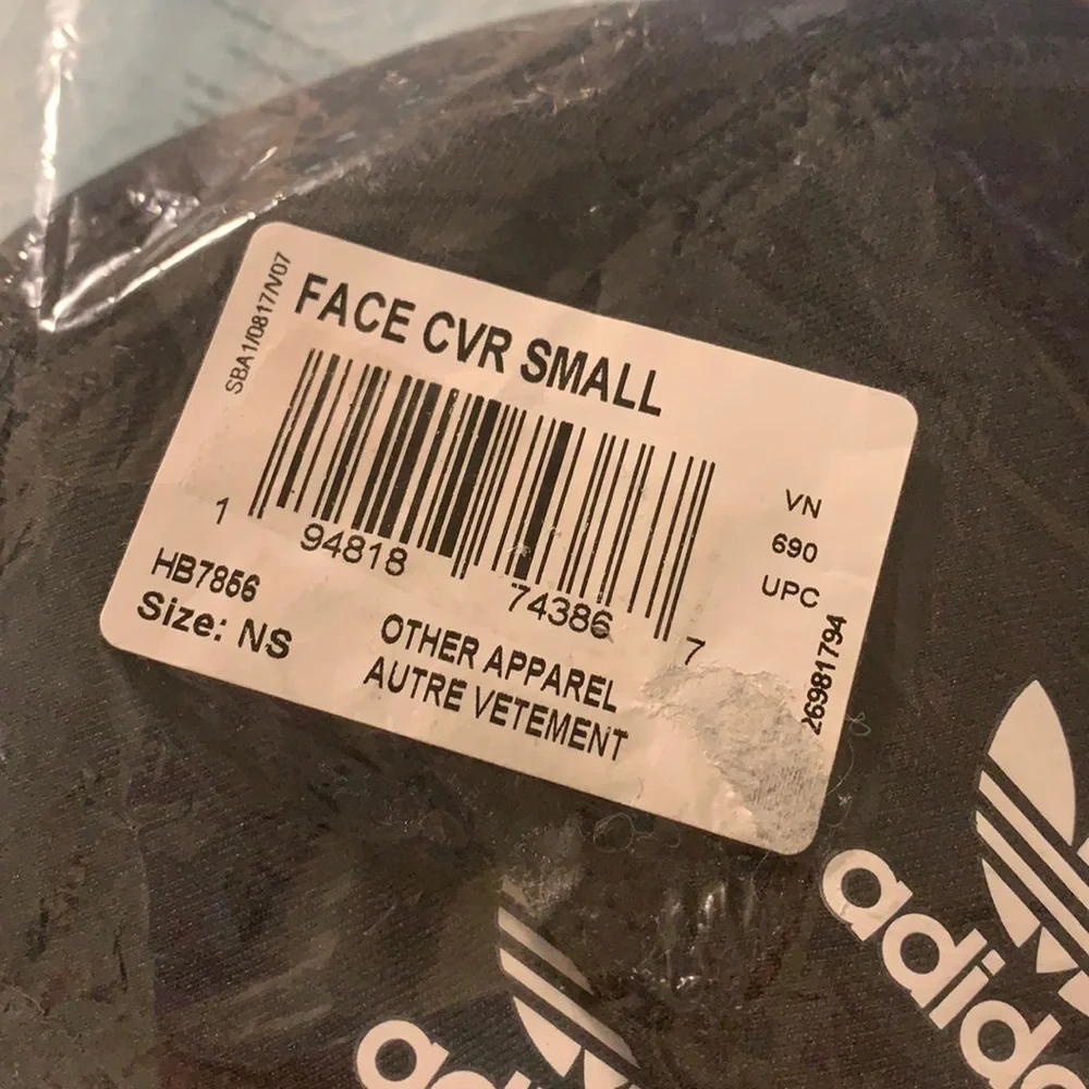 ADIDAS 3/set Unisex FACE COVER - Size S